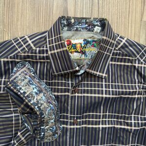 Robert Graham - Sheep Blue Green Beige Plaid Flip Cuff Long Sleeve Men - Size L